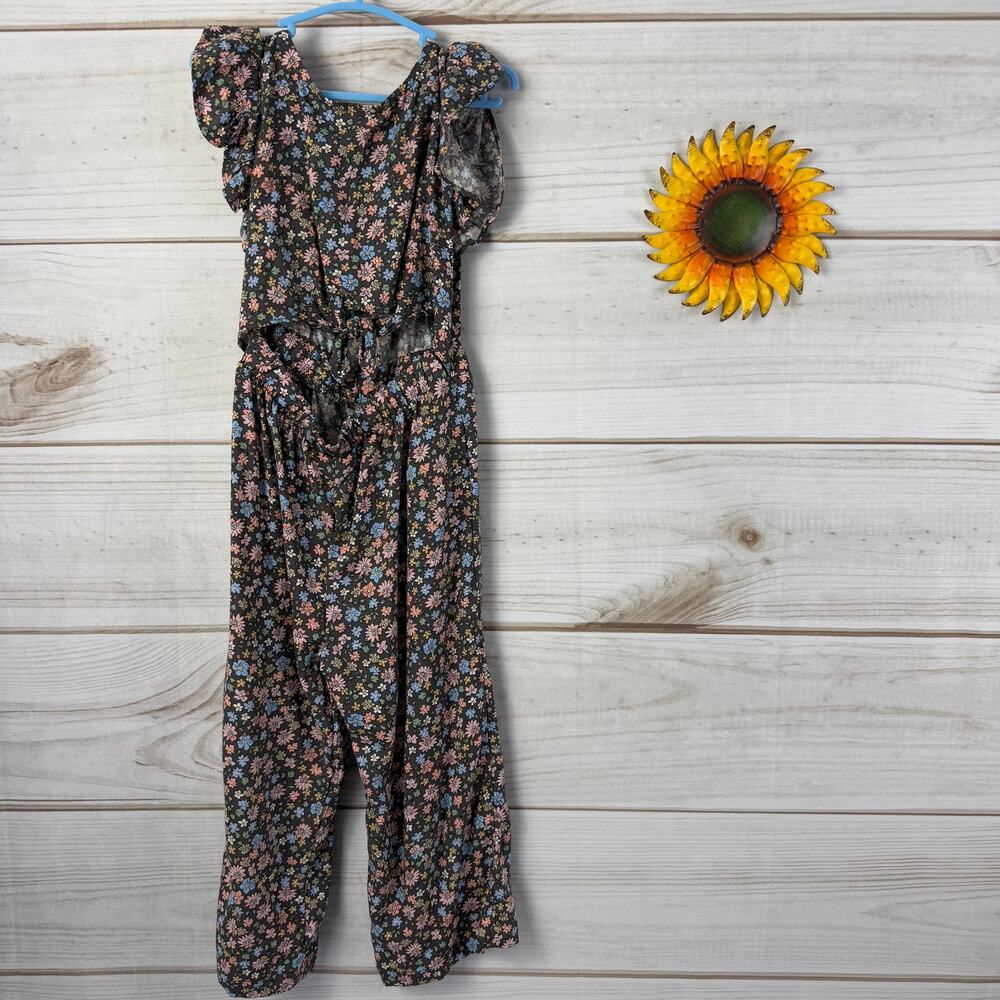 H&M Kids Girls Floral Print Tie Front Cutout Jumpsuit 3T